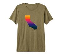 California West Coast Sunset State Map Vacation Souvenir Premium T-Shirt