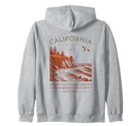 California Where Cliffs Hold Breath & Tides Never Leave Zip Hoodie