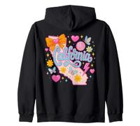 California Y2K Coquette Aesthetic Cute Bow Butterfly Design Zip Hoodie
