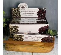 Californian White Sage & Dragons Blood Incense - 3 Pack Set with JROSE Incense Stick Holder | Hand-Rolled Masala Sticks | Premium Fragrance | Home Aromatherapy & Meditation