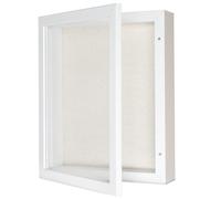 Califortree 8x10 Shadow Box Frame with Linen Back - Sturdy Rustic Memory Display Case of Flower, Pictures, Medals and More, White