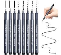 Caligraphy Pens for Writing Caligraphy Beginners set - 8 Size Calligraphy Pens Black Brush Pens Calligraphy, Calligraphy Pen Writing Pens, Art Stocking Fillers Craft Gifts, Bullet Journal Accessories