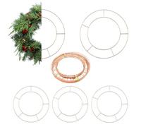 Caliko 4 Pcs 14 Inch Wreath Ring, Metal Wire Wreath Frame for Wreath Making Supplies Floral Craft, DIYs & Front Door Decor | Wreath Base for New Year Halloween Valentines & Christmas Wreath Making Kit
