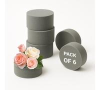 Caliko 6 Pcs Cylinder Floral Foam Dry Round 8x5 cm | Ideal for Room Decor, Floristry Display & Designs | Perfect for Wedding Decor & Funeral Arrangements |Florist Foam as Flower Arranging Accessories.