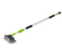 Calima Unisex - Adult 46006 Washing Brush with Telescopic Rod Green/Aluminium, 11 x 28 x 118 cm