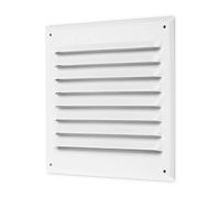 calimaero® WGQW Extractor Vent Cover 150x150mm Air Vent Covers for Walls Inside or External Fixed Louvred with Integrated Insect Mesh, Robust, Weatherproof, White Lacquer Aluminum