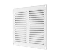 calimaero® WGQW Extractor Vent Cover 300x300mm Air Vent Covers for Walls Inside or External Fixed Louvred with Integrated Insect Mesh, Robust, Weatherproof, White Lacquer Aluminum