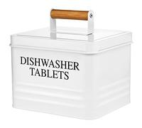 Calindiana Dishwasher Pods Container Holder with Lid for Kitchen Organization and Storage, White