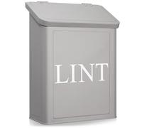 Calindiana Modern Farmhouse Metal Magnetic Lint Bin for Laundry Room Decor and Accessories with Lid and Laundry Room Organization and Storage Wall Mount Space Saving Washer and Dryer Trash Can, Grey