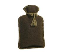 CALINDOO - Natural Rubber Hot Water Bottle With Soft Premium Cover - Designed In A Single Mould - Airtight Cap - Green Flannel Cover - 2L