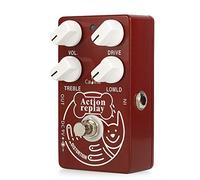 Caline Vintage Distortion Effects Pedal Overdrive Action Replay Electric Guitar Pedal True Bypass Red CP-74 Guitarist gifts