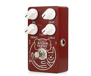 Caline Vintage Distortion Effects Pedal Overdrive Action Replay Electric Guitar Pedal True Bypass Red CP-74 Guitarist gifts