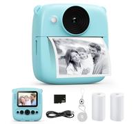 CalineGam 48MP 1080P Children's Instant Camera with 32GB Card & Photo Paper, Christmas Birthday Gift for Girls Boys 3-12 Years (Blue)