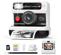 CalineGam Kids Instant Print Camera, 1080P HD Dual Lens with 32GB Card