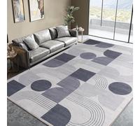 Calinline Washable Large Area Rugs Living Room, 200x300cm Gray | Modern Geometric Abstract Bedroom Rugs, Short Pile Lounge Rug, Luxury Non Slip Carpet for Dining, Hallway, Office Home Decor