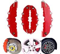 Caliper Covers, 2 Pairs Brake Caliper Covers, Red Style Front & Rear, Heat-Resistant High Precision Car Disc Brake Protector for Wheel Hub