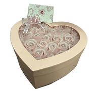 Calipso 30 Silk Rose Heart Box Gift Set - Romantic Pink Roses for Her | Anniversary, Birthday, Mothers Day, Valentine's Day | Thoughtful Gift Box
