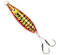 Calissa Offshore Tackle Fast Fall Jig 80g 150g 250g 300LBS Assist Hooks 3/0 Butterfly - Vertical Knife Speed Lure Slow Pitch Flat Glow Color Painted on Both Sides (Red Crab, 350g)