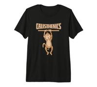 Calisthenics Monkey on Pull-up Bar Street Workout Premium T-Shirt