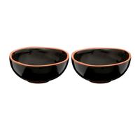 Calisto Glazed Terracotta Mini Bowls, Black, Set of 2