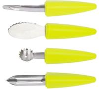 Calitek 4 Piece Fruit Tool Set Stainless Steel Blades Dishwasher Safe Yellow