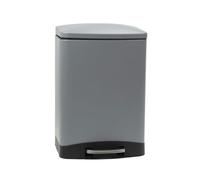 CALITEK 6 Litre Pedal Waste Bin Soft Close Lid and Removable Inner Bucket Grey - 1 - Powder Coated Iron - Grey
