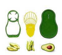 CALITEK Avocado Slicer Cutter Masher Prep Tool with Storage-Green and Yellow - Green/Yellow - 1 - Plastic
