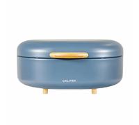 Calitek Bread Bin With Bamboo Feet Carbon Steel Blue