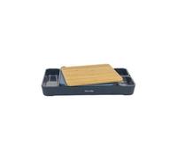 Calitek Chopping Board Set 1 Bamboo And 1 Bpa Free Plastic Cutting Board With Containers And Holder Blue