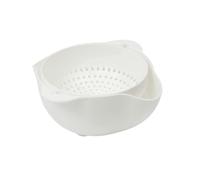 CALITEK Colander Strainer Set with Detachable Plastic 1.3L Rotatable Bowl White - 1 - White - Plastic