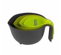 Calitek Mixing Food Prep Set Colander Measuring Jug Non-Slip 4 Piece Set in Green Calitek Green