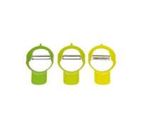 Calitek Peeler Set Of 3 Stainless Steel Blade With Nesting Design Smart Saving Tool-Multicoloured