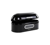 Calitek Retro Bread Bin Storage Box Round Top Kitchen Counter Loaf Pastries Baked Goods Container Coated Carbon Steel (Black)