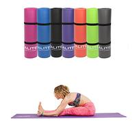 CALITEK Yoga and Pilates 10mm NBR Foam Non-Slip Exercise Mat with Carry Strap for Fitness, Gymnastic and Gym Exercise -183cm x 60cm x 1cm (Blue)