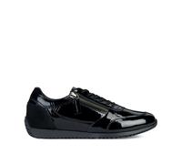 Calithe Breathable Zipped Trainers in Leather/Suede Black