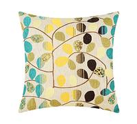 CaliTime 1PC Cushion Cover Throw Pillow Case Shell for Couch Sofa Home Decoration Luxury Chenille Cute Leaves Both Sides 50cm x 50cm Multicoloured