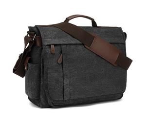 CALIYO Laptop Messenger Bag for Work School Satchel Bag Men's Water Resistant Canvas Crossbody Shoulder Bag for 15.6 Inch Laptop Briefcase