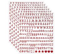 Calkkrer 6 Pieces Letters Stickers Red, Self-Adhesive Vinyl Lettering Lowercase, ABC Stickers for DIY Crafting Scrapbooking Labels Decoration