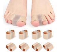 Calkkrer 8 Piece Toe Separator for Hallux Valgus, Silicone Toe Correctors with 2 Loops, Effective Correction for Hallux Valgus (Large and Small Sizes)