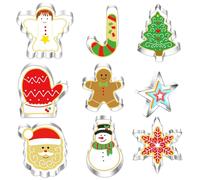 Calkkrer 9-Piece Christmas Cookie Cutter Set Cookie Cutters for Festive Christmas Cookies, Baking, and Festive Christmas Bakery