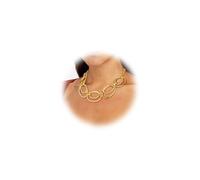 Calkkrer Gold Necklace, Thick Chain, Jewellery Gold Necklace Women, Versatile Necklace with Multi-Circle Design, Adjustable Length, Chain Women's Jewellery, Women's Pendant