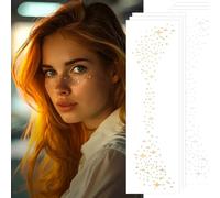 Calkkrer Pack of 6 Gold & Silver Glitter Freckles Tattoo, Glitter Stones for Face Make-Up, Temporary Sparkle Freckles, Stars Face Stickers for Party, Carnival