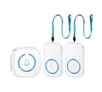 Call Bell for Elderly, Emergency Call Button for Elderly, Sick Bell with Vibration, Light and Doorbells (2 Transmitters + 1 Receiver)