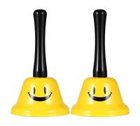 Call Bell, Hand Bell Service Bell Dinner Desk Bell for The Porter Kitchen Restaurant Bar Hotel Schools (2 Pack, Yellow)