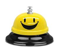 Call Bell Reception Bell Hand Desk Hospital Service Bells Counter Calling Multipurpose Home Kitchen School College Stainless Steel Yellow Desk Alarm Concierge Hotel Restaurant Smiley