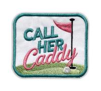 Call Her Caddy Patch 3 Inches Funny Golf Course, Golf Flags, Female Golfers Sports Lover, Iron On/Sew On Embroidery Fabric Applique Patches for Trucker Hat Clothes Backpack DIY Accessories Friend Gift