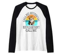 Call Me Antisocial But Please Don't Call Me Funny Introvert Raglan Baseball Tee
