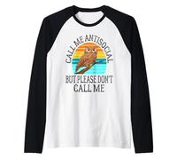 Call Me Antisocial But Please Don't Call Me Funny Introvert Raglan Baseball Tee