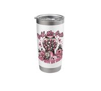 Call Me Cute Give Me Candy Halloween Candy Gothic Pink Skull Stainless Steel Insulated Tumbler