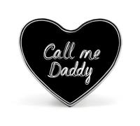 Call Me Daddy Cute Brooch Badge Metal Heart Shaped Lapel Pins for Men Women Clothes Bag Hat Jewelry Accessories